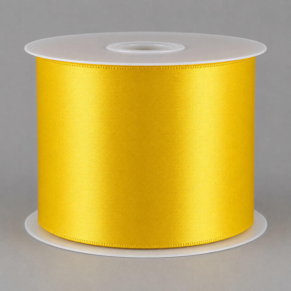 Single-Sided Satin Sash Ribbon, 100mm x 50mYellow