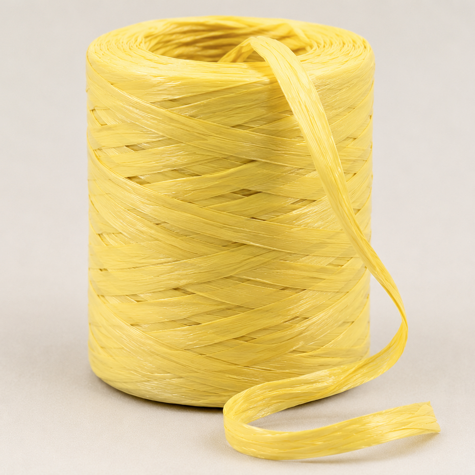 7mm Paper Rafia Ribbon x 200 Metre Rolls!Yellow Cream