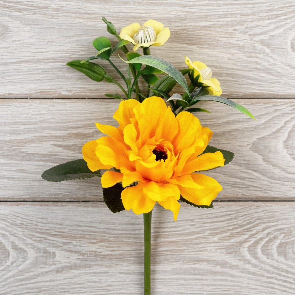 Bright Yellow Primrose Floral Pick