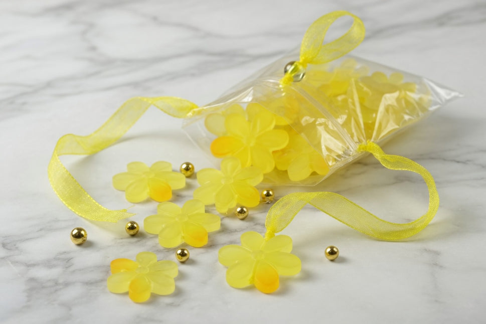24mm Yellow Sunflower Sheer String Loop (24 Pieces)