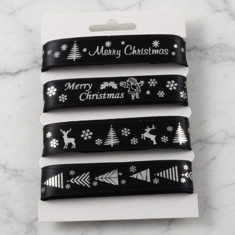 Black Merry Christmas Selection Pack : 4 x 2 Metre Lengths
