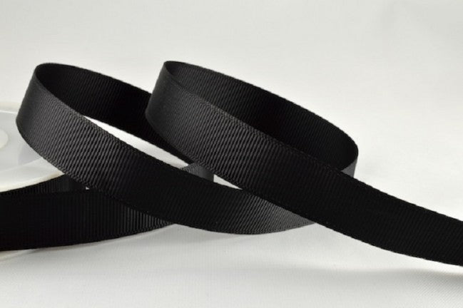 53754 - 6mm, 10mm, 16mm, 22mm & 38mm Plain Grosgrain Ribbon6mm / 88 Black