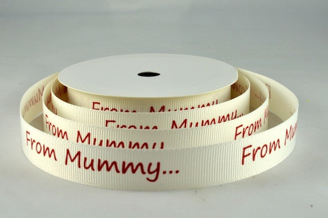 16mm From Mummy Ribbon x 20 Metre Rolls!