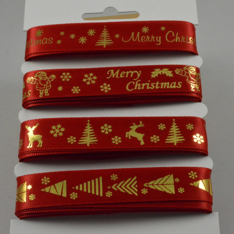 55086 - Merry Christmas Selection Packs : 4 x 2 Metre LengthsRed