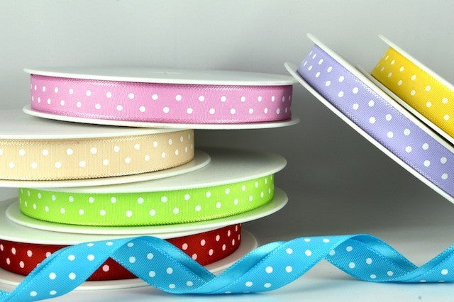 10mm Polka Dot Ribbon x 20 Metre Rolls!