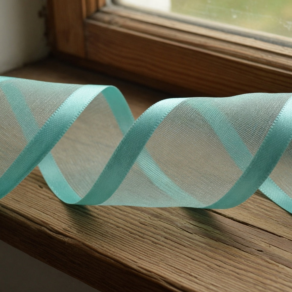 40mm Aqua Satin Sheer Ribbon x 20 Metre Rolls!