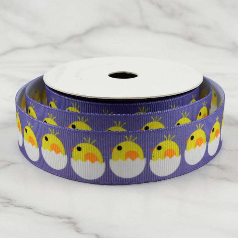 55119 - 22mm Lilac Grosgrain Easter Egg Ribbon x 10 Metre Rolls!