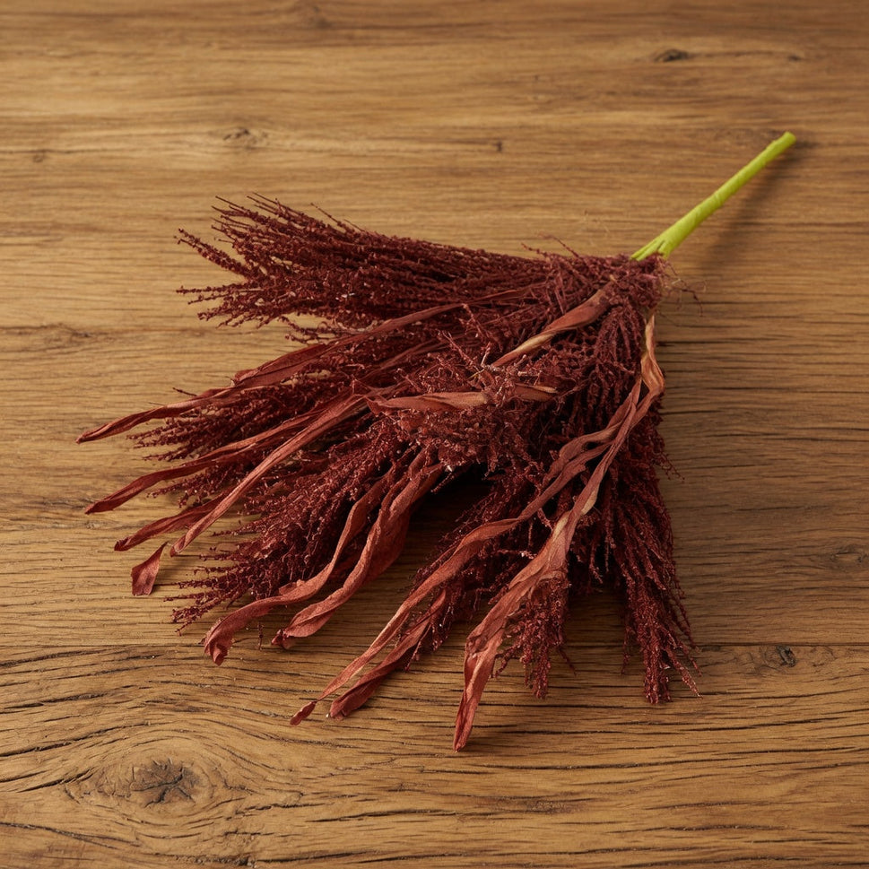 Terracotta Red Floral Leaves Display