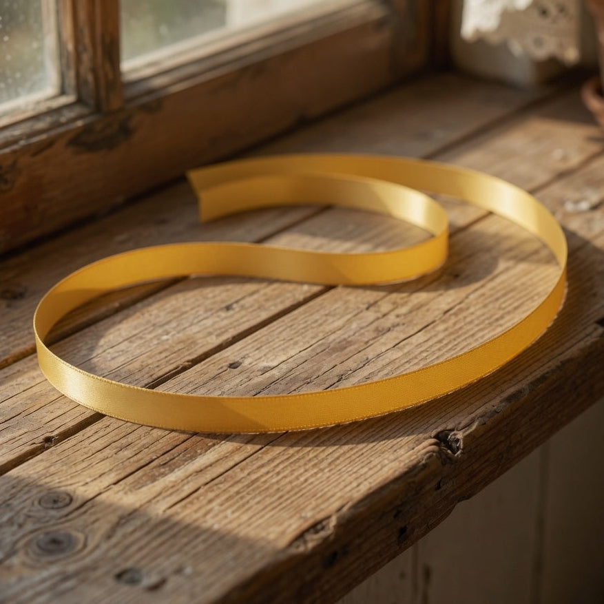 10mm Gold Double Faced Satin Ribbon x 25 Metre Rolls!