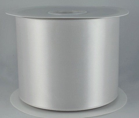 54033 - 100mm Single Sided Satin Sash ribbon x 50 metre rolls!!01 White