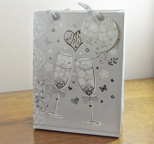 Mr & Mrs Champagne Gift Bag & Tag!