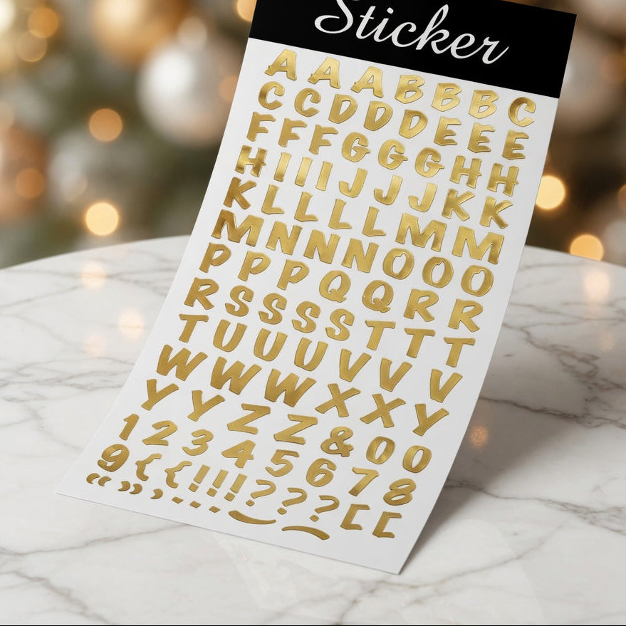 88109 - Gold Alphabet Stickers & Numbers