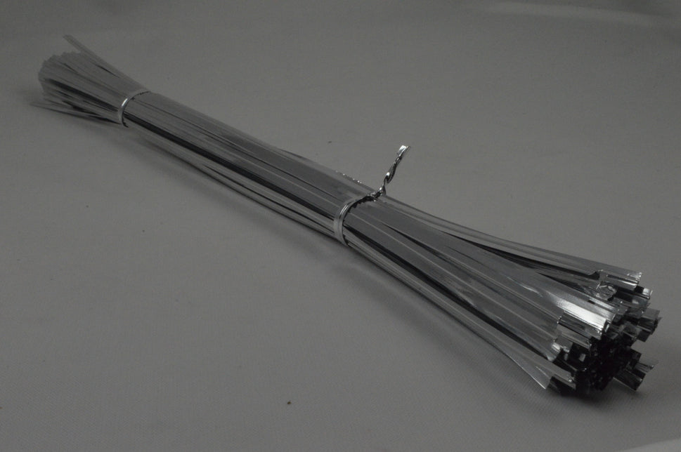 Single Wire Gold or Silver Twist Ties - In a Range of Lengths32cm / Silver / 1000