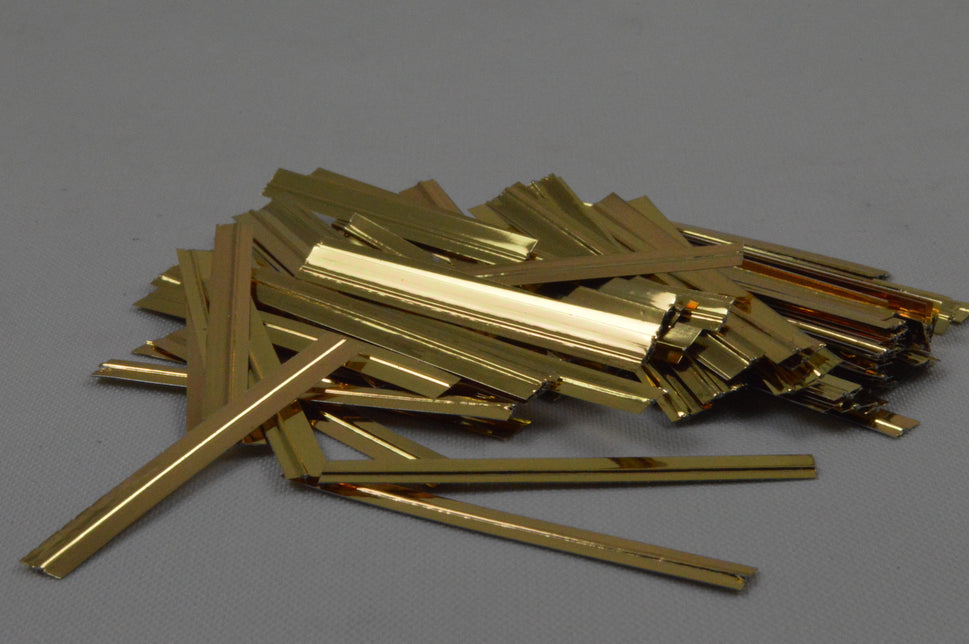 Single Wire Gold or Silver Twist Ties - In a Range of Lengths4cm / Gold / 100