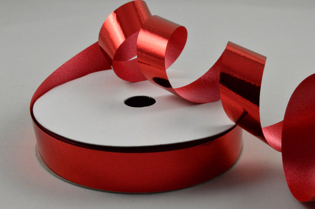 15mm Metallic Curling Polypropylene Ribbon x 10 Metre Rolls!Red