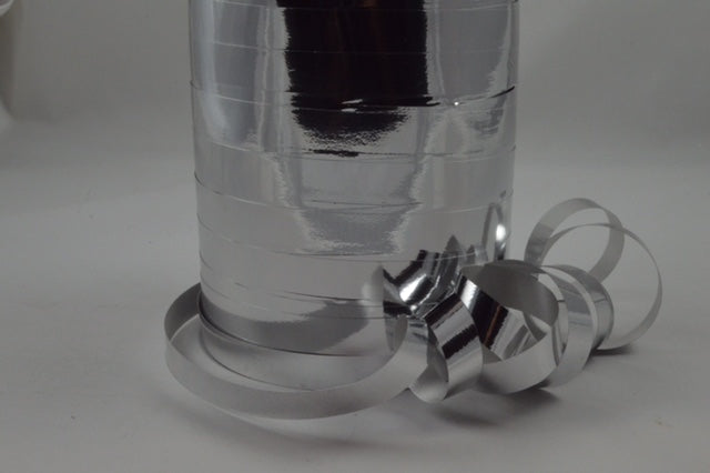 10mm Metallic Coloured Polypropylene Curling Ribbon x 250 Metre Rolls!Silver