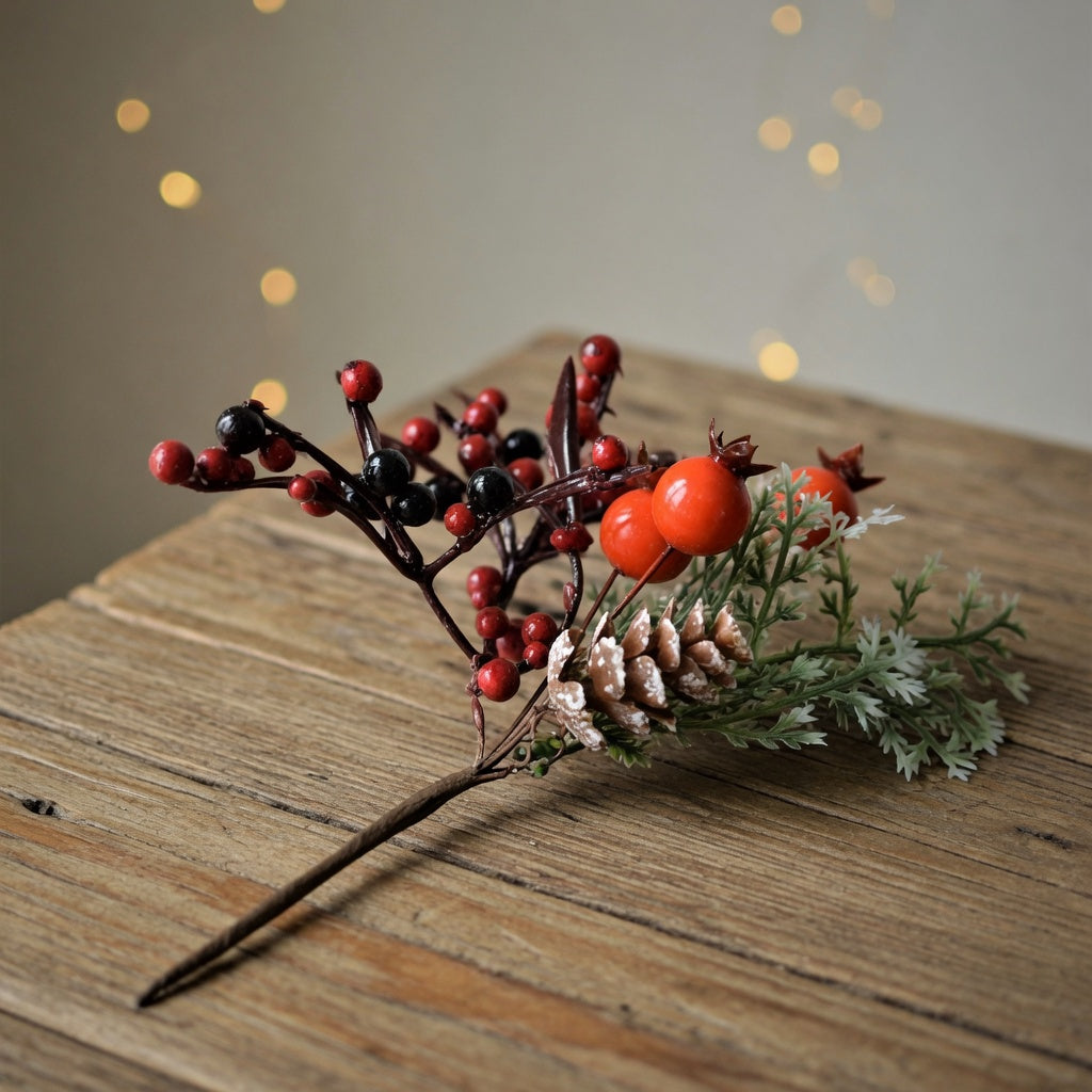 Pine Cones & Berries Christmas Pick