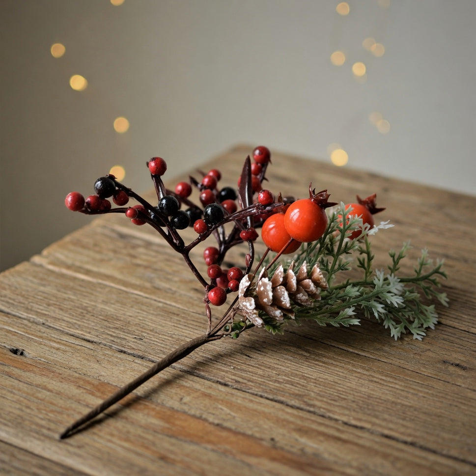 Pine Cones & Berries Christmas Pick