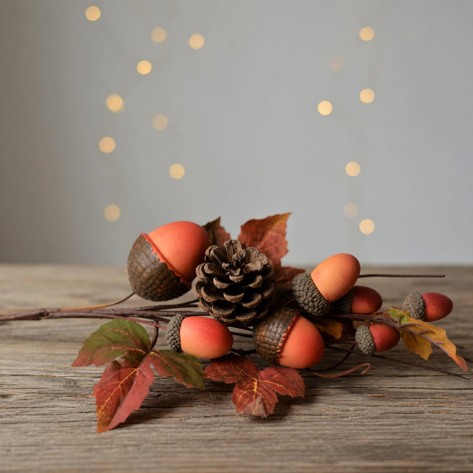 Autumn Halloween Acorn Floral Pick