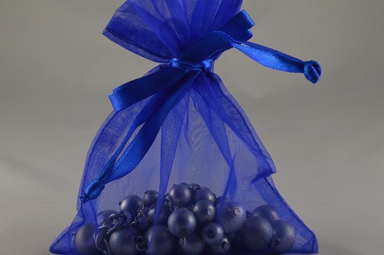 Pack of 12 Royal Blue Organza Bags