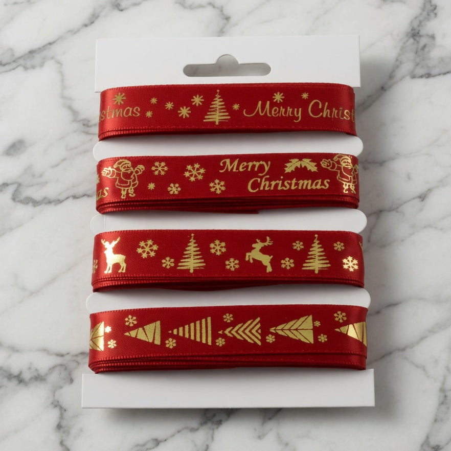 Red Merry Christmas Selection Pack : 4 x 2 Metre Lengths