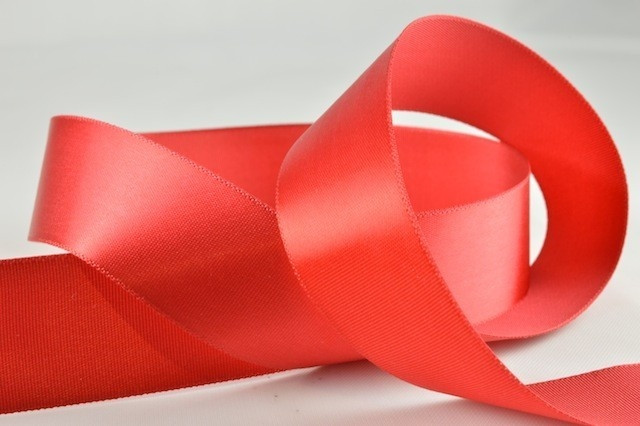 Red satin shop ribbon