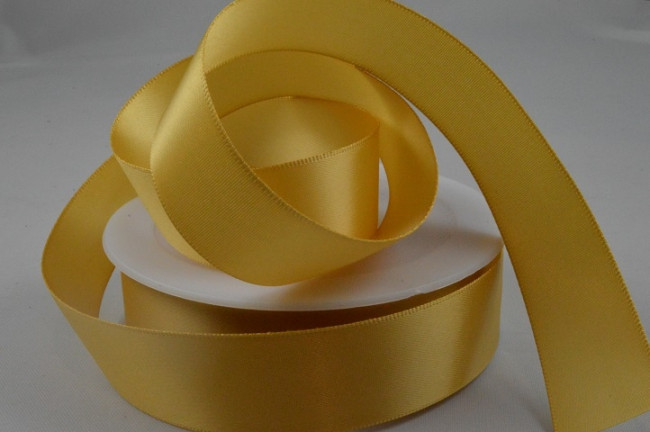 Y478 10mm Gold coloured double face satin ribbon x 25 metres