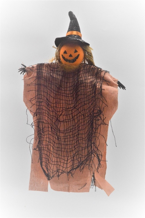 22099 - Pumpkin Halloween hanging decoration.   Height 30cms , Width  17cms  (Approx) 