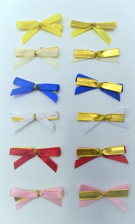 31164 - 7mm Double face satin Pre-tied Mini Bows available in various colours  ( A Fantastic price for 10 bows) 