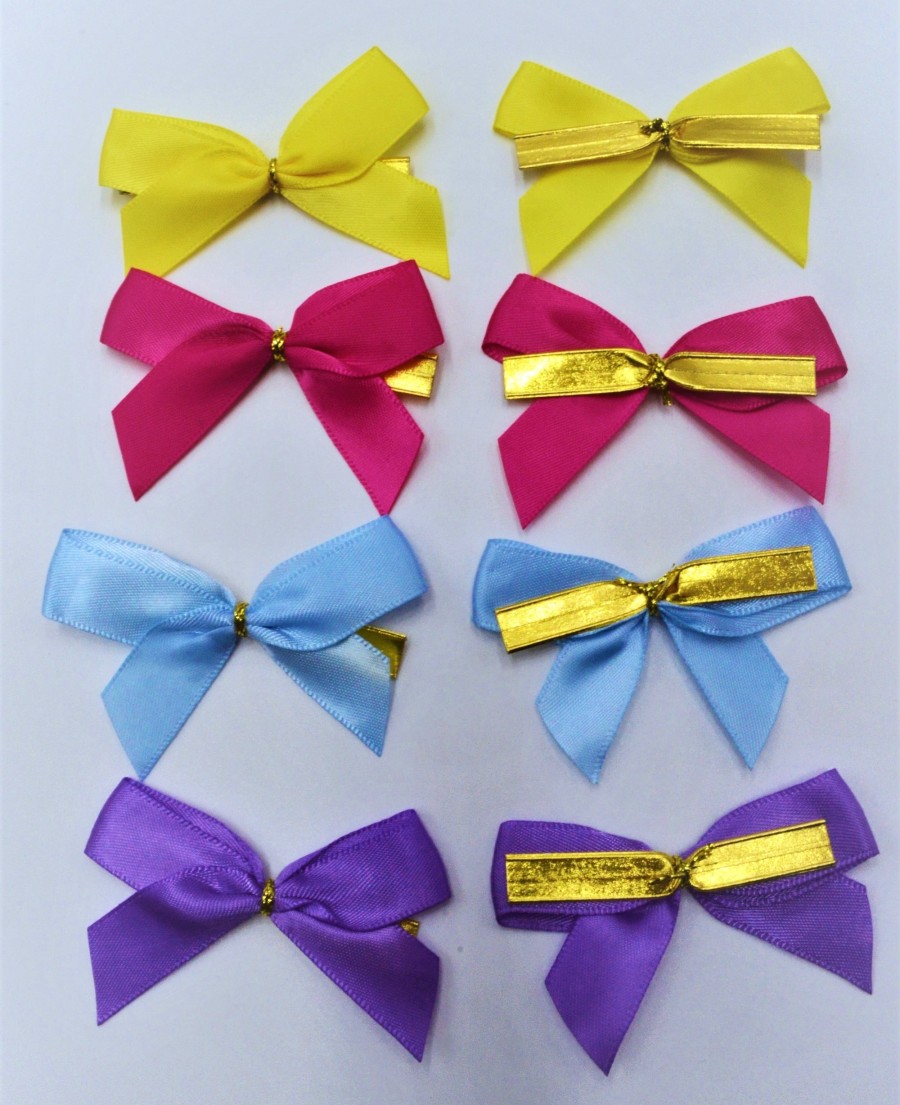 31166 - 15mm Double face satin Pre-tied Mini Bows available in various colours. (A Fantastic price for 10 bows) 