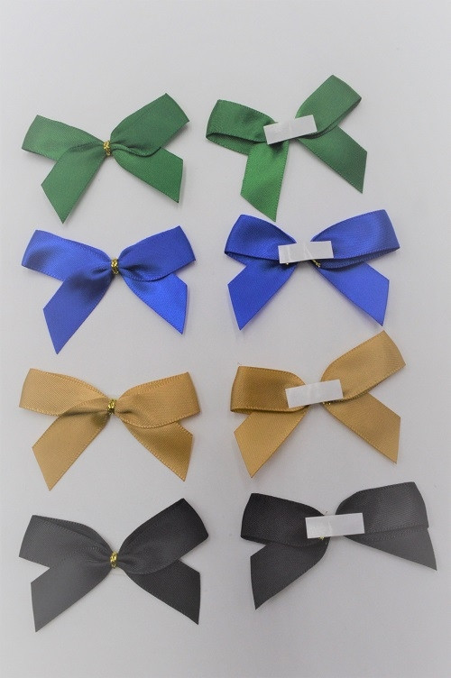 31167 - 15mm Double face satin Pre-tied Mini Bows available in various colours. (A fantastic price of £0.59 for 10 bows)