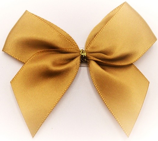 31169 - 25mm Dark Gold Double face satin Mini Bows available in various colours  (6 pieces per pack) 