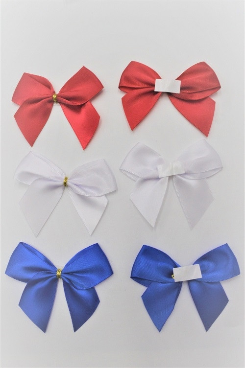 31169 - 25mm Double face satin Pre-tied Mini Bows available in various colours  (A Fantastic price of £0.47 for 6 bows)
