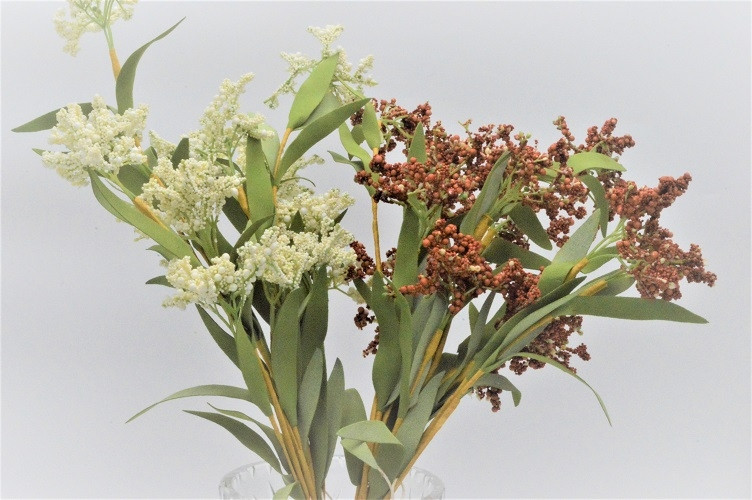 33026 - Delicate floral display with soft textures of grass.  Height  50cms ,  Width 24cms  (approx) 