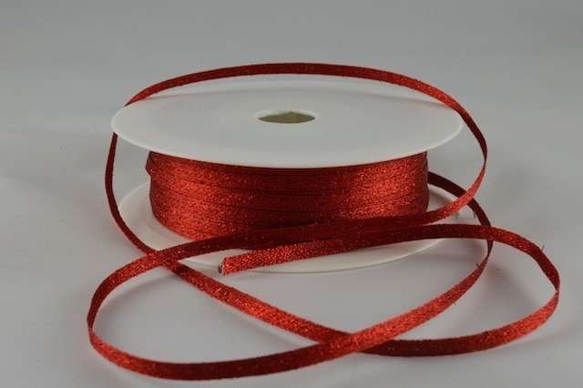 54107 - 3mm Red Woven Glitter Ribbon x 20 Metre Rolls!