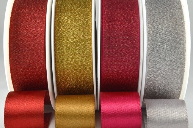 54259 - 25mm Satin Glitter Ribbon (20 Metre Rolls)