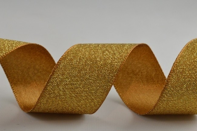 54259 - 25mm Gold Satin Glitter Ribbon (20 Metre Rolls)