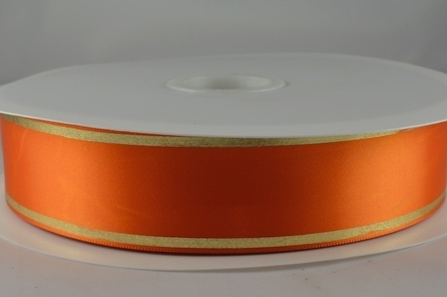 54350 - 25mm & 38mm Rosette Tramline Ribbon (100 Metres)-38mm-Orange