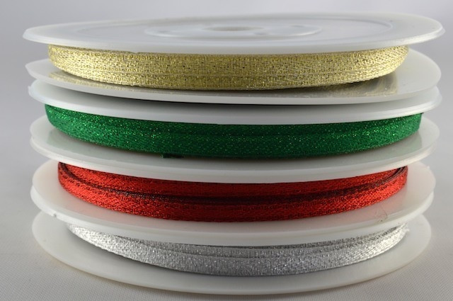 54107 - 3mm Colour Woven Glitter Ribbon x 20 Metre Rolls!