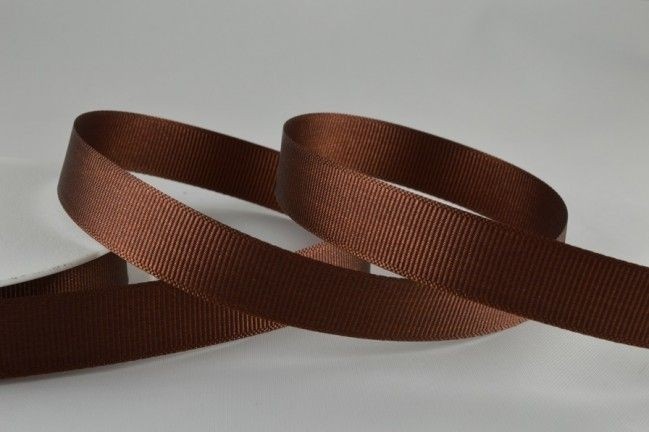 Y871 - 10mm Plain Grosgrain Ribbon x 20 metre rolls-10mm-57 Brown-20 Metres
