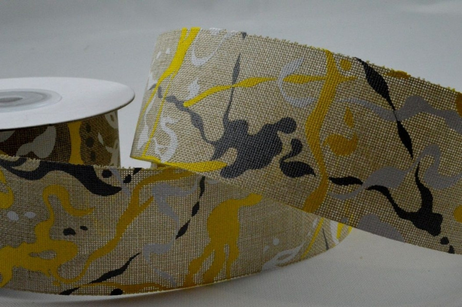 Y744 - 25mm Contemporary Painting Splash Ribbon x 10 Metre Rolls!