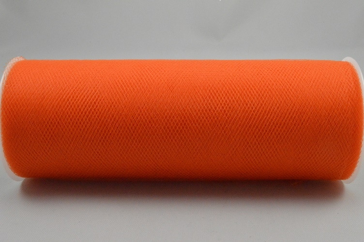 88016 - 150mm Orange Coloured Nylon Tulle Fabric (10 Metres)