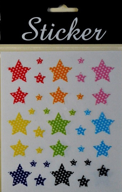 88082 - Multicoloured Spotted Star Stickers