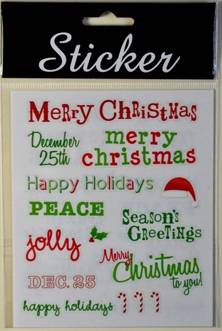 88089 - Green & Red Merry Christmas Stickers