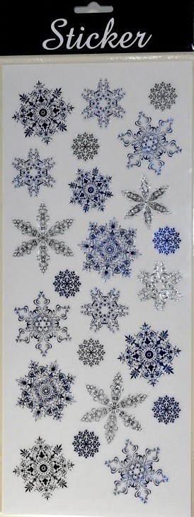 88096 - Blue & Silver Snowflake Stickers-28 Multi