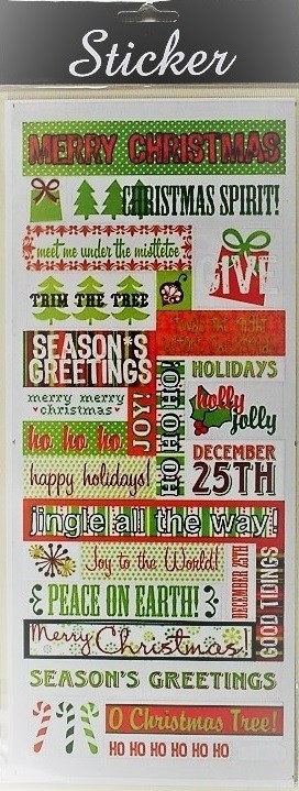 88101 - Red & Green Merry Christmas Sticker Selection-28 Multi