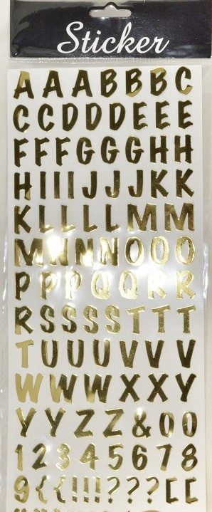 88109 Gold Alphabet Stickers & Numbers