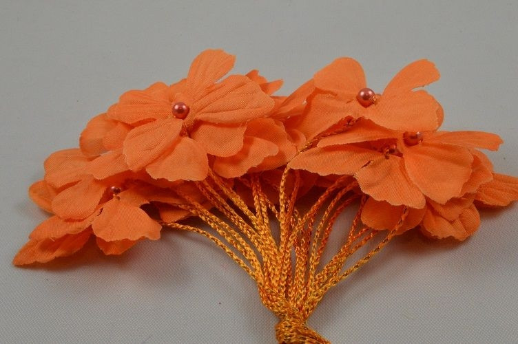 X335 - 30mm Coloured Decorative Cord Butterflies!-Orange