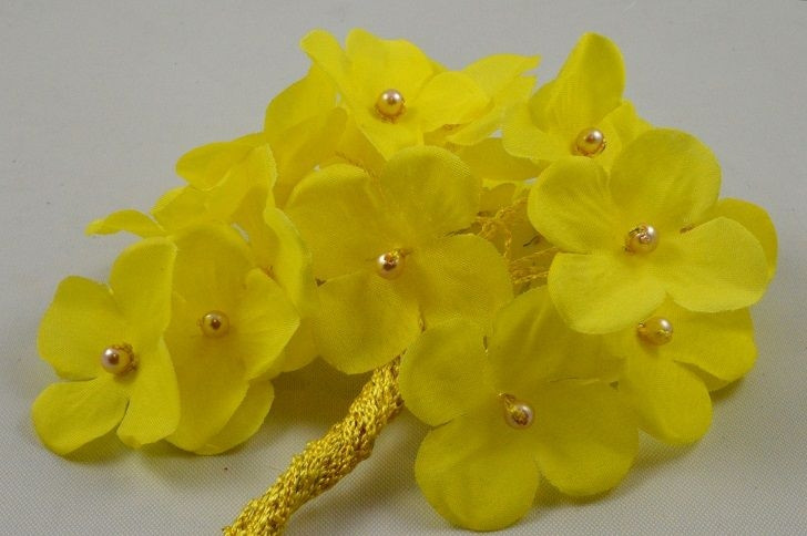 X338 - 30mm Coloured Decorative Cord Flowers!-Yellow