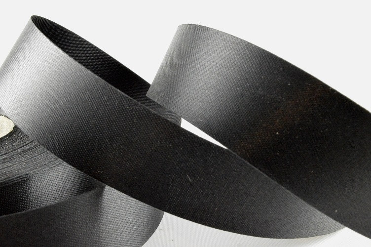 Y547 -  20mm Black Cut edge Quality Double face Polyester satin x 50 Metres